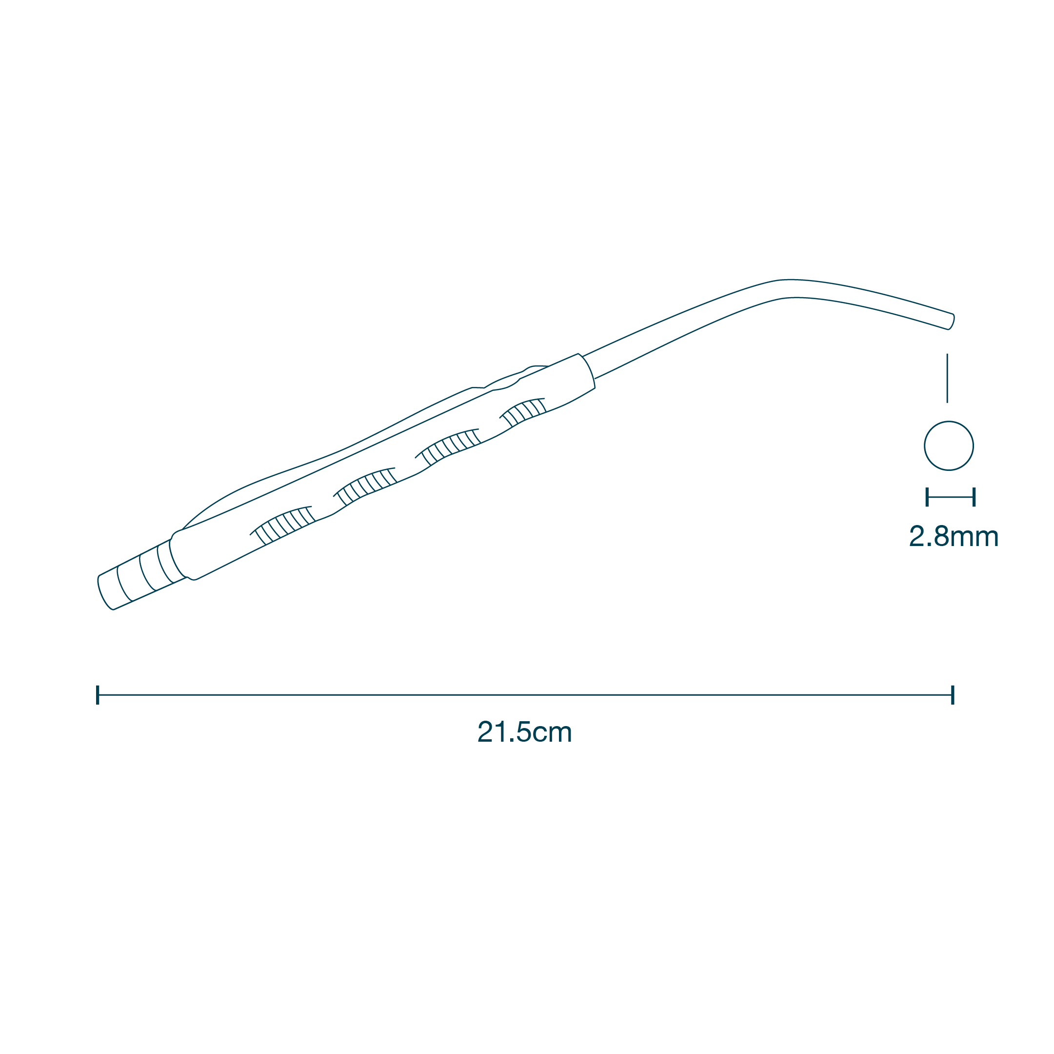 Fine Aspiration Handle and Tip with Control Vent (2.8mmID) diagram