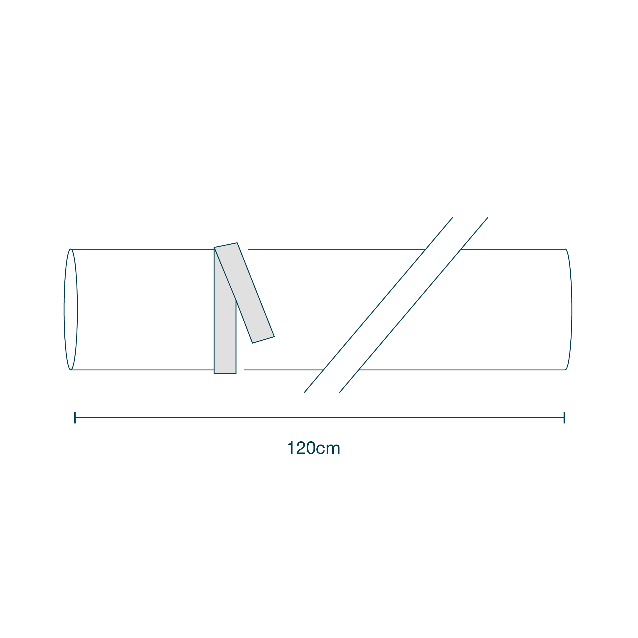 Drill Sleeve with Ties Clear (120cm) diagram