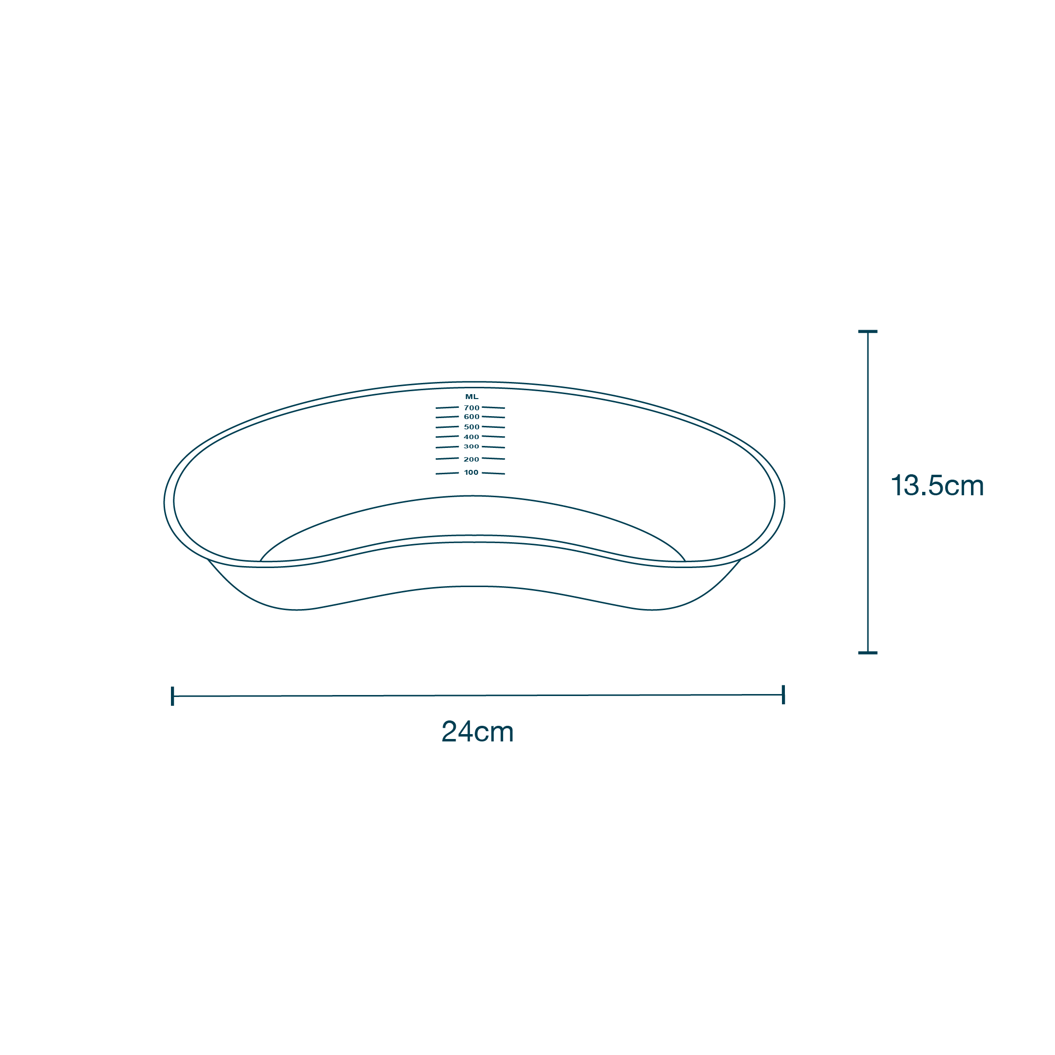 Kidney Dish Clear (700ml) diagram