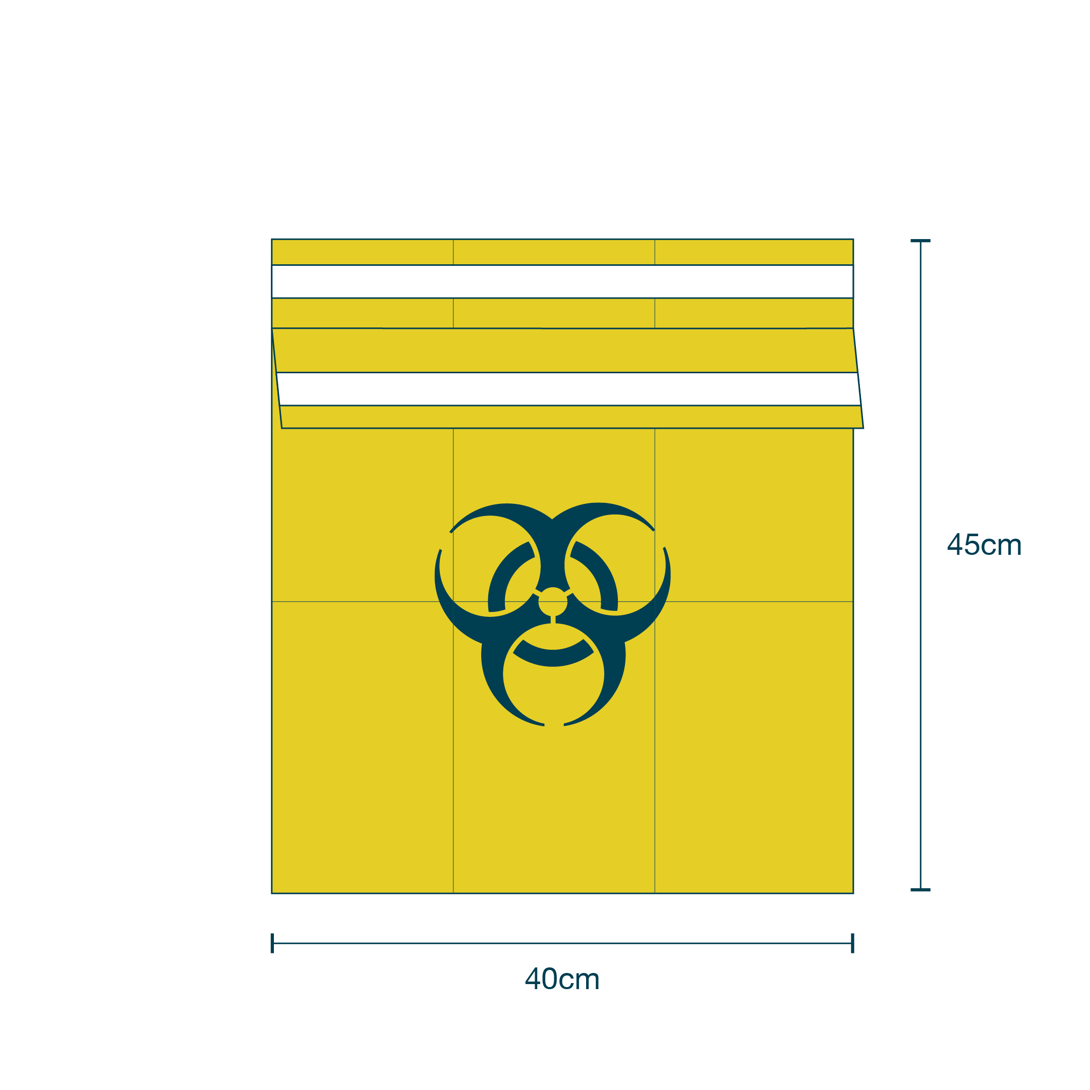 Biohazard Waste Bag Yellow (42 x 45cm) diagram