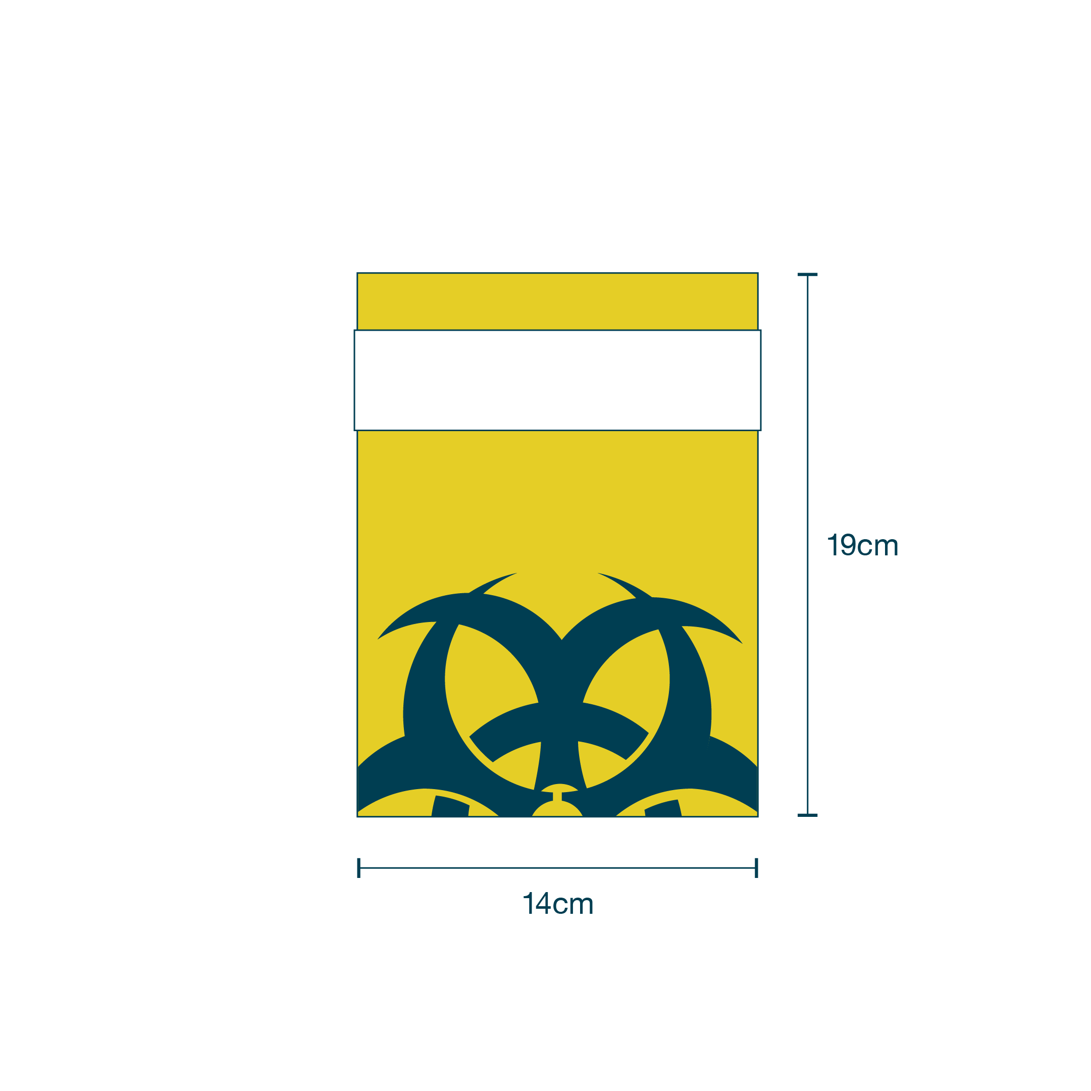 Biohazard Waste Bag Yellow (42 x 45cm) diagram