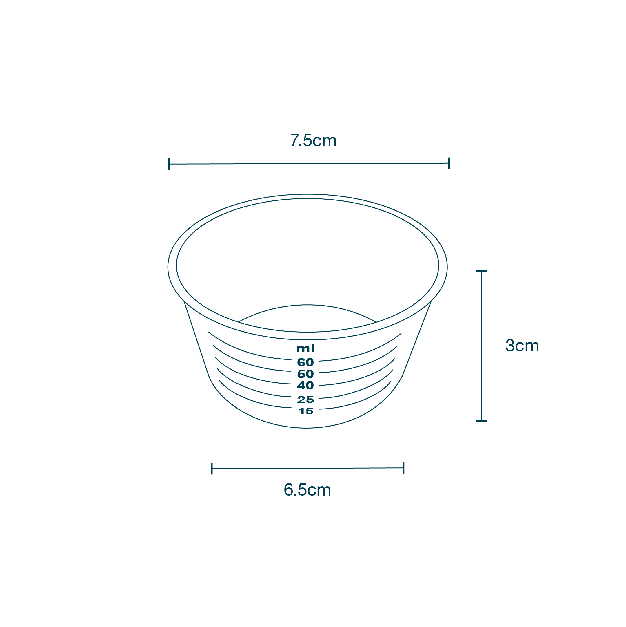 Gallipot Clear Shallow (60ml) diagram