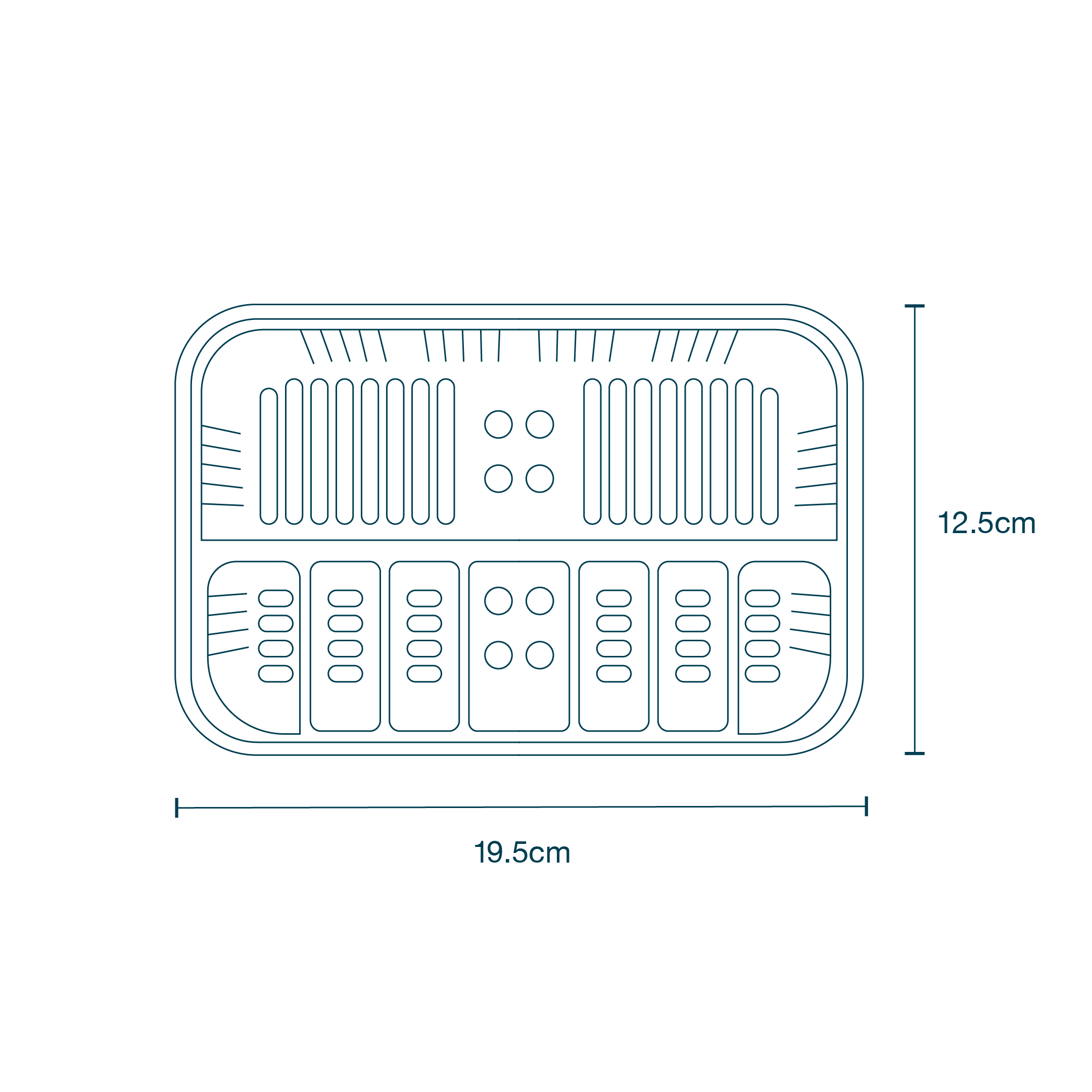 Compartment Tray (20 x 13 x 2cm) diagram