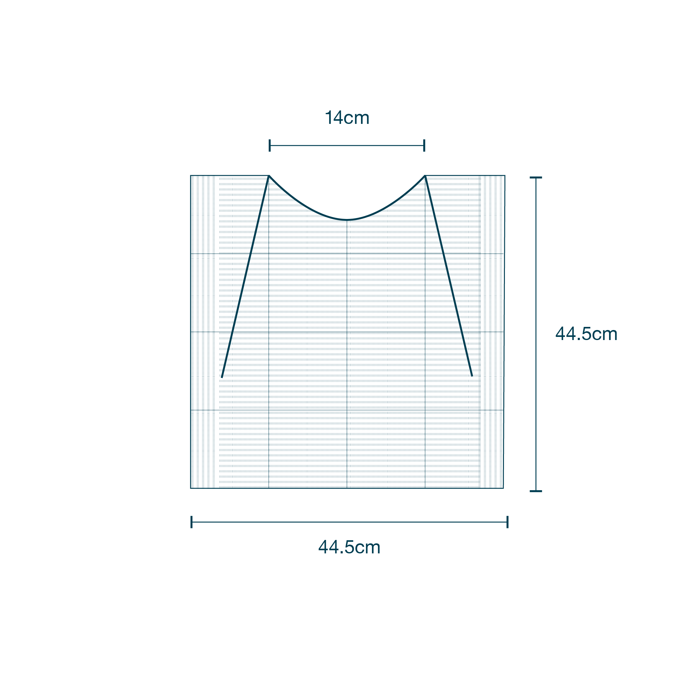 Patient Bib with Ties 3-Ply (44.5 x 44.5cm) diagram