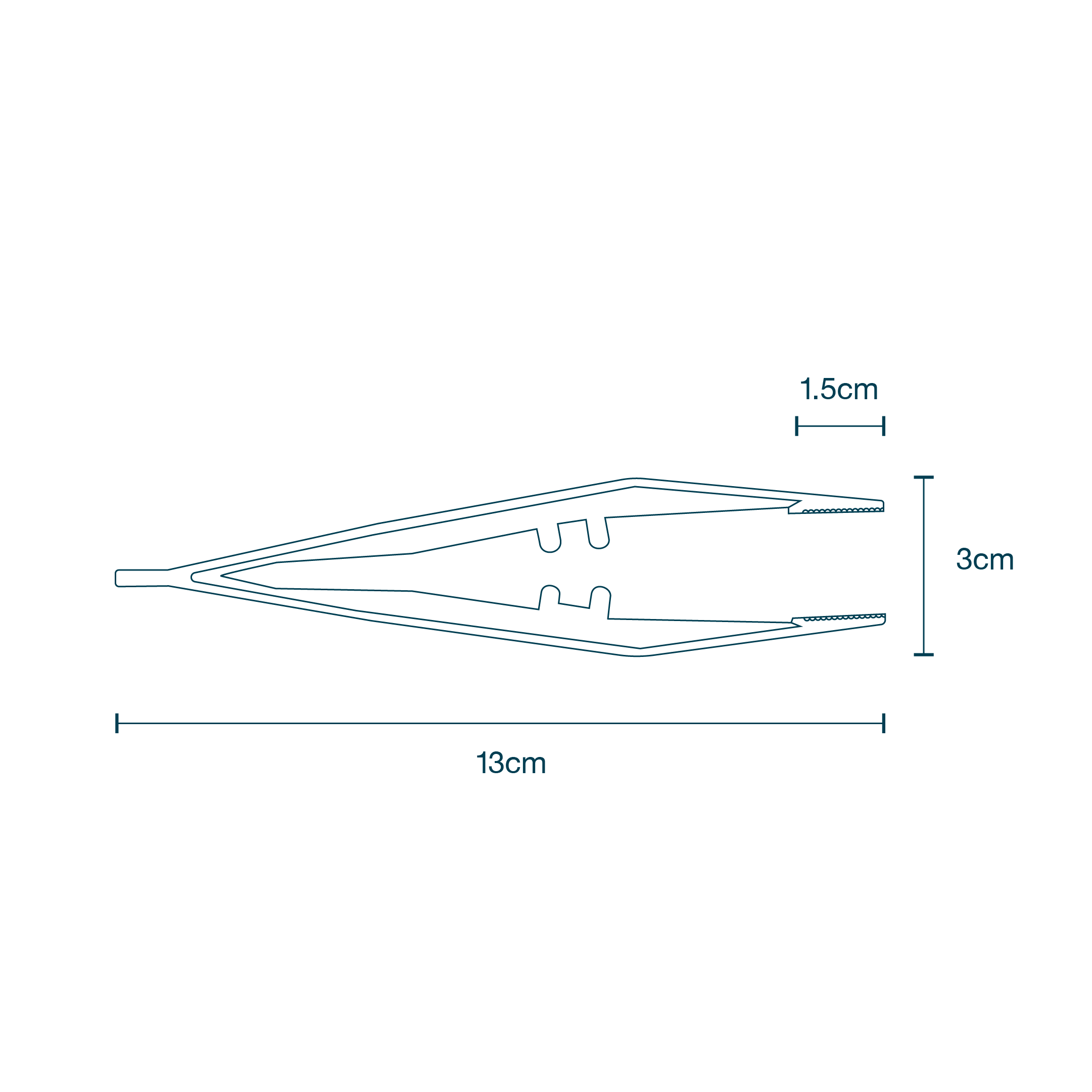 Blue Plastic Tweezers diagram