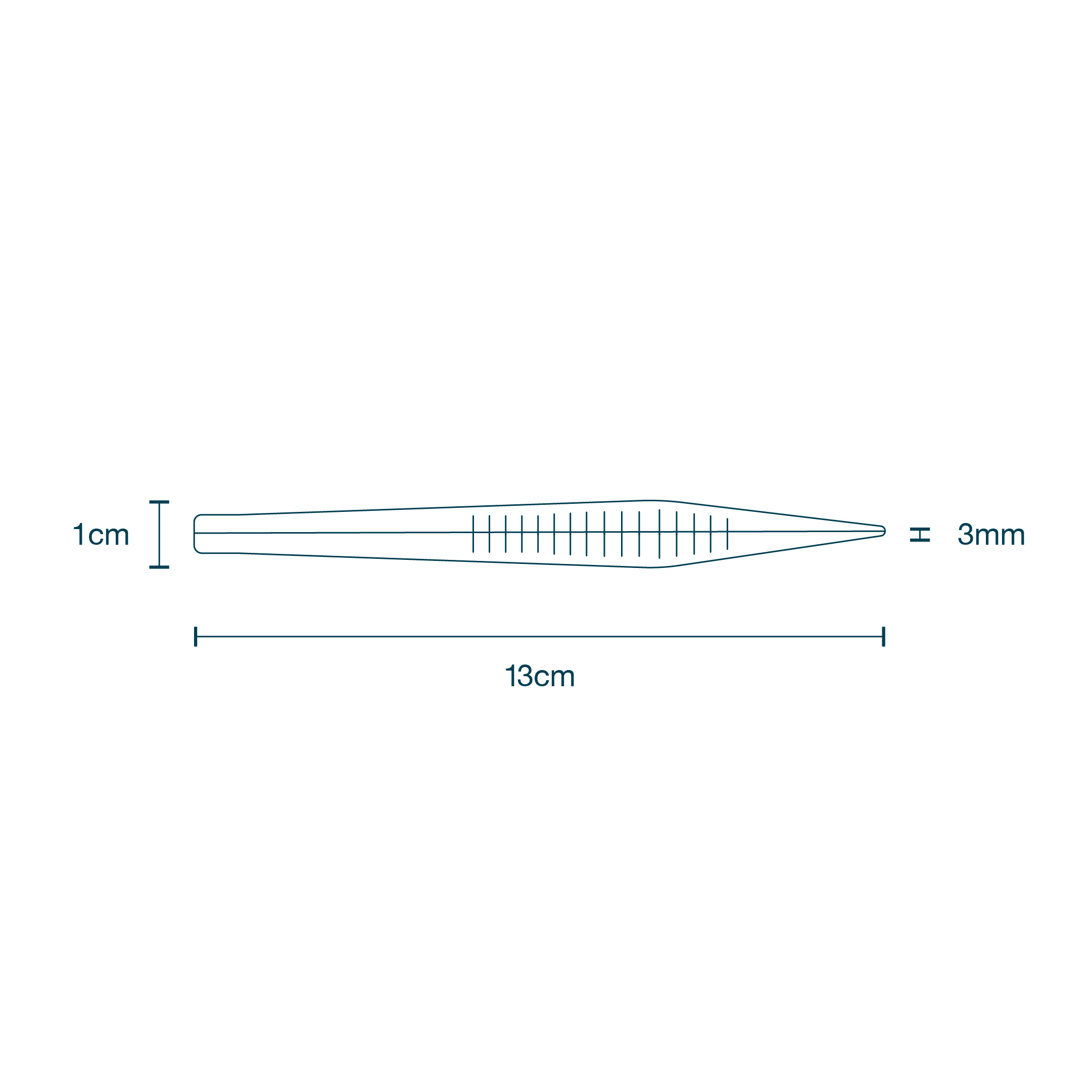 Blue Plastic Tweezers diagram