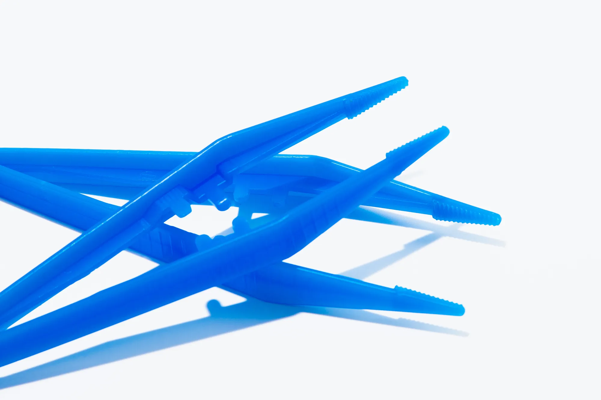 Blue Plastic Tweezers