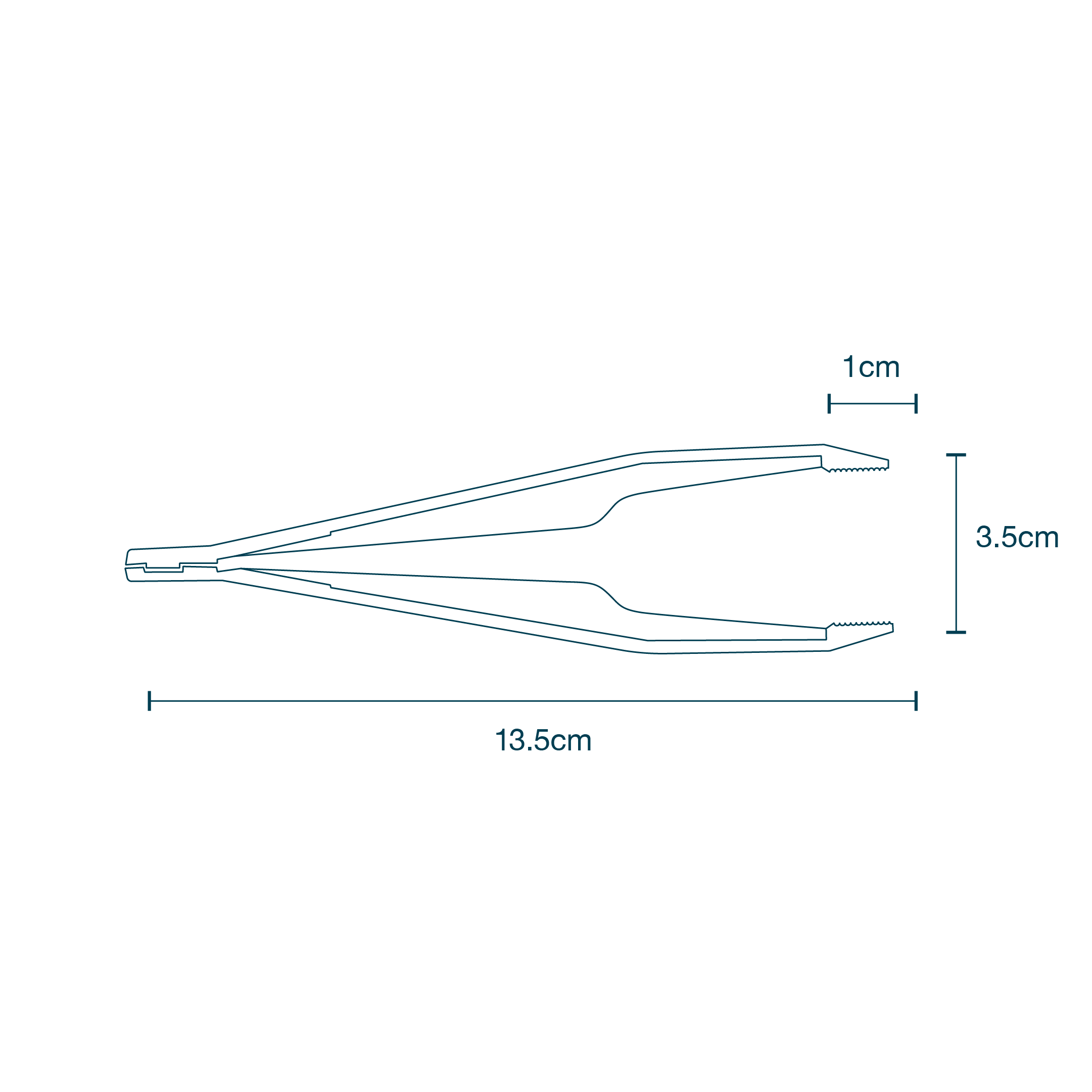 Blue Plastic Tweezers, Fine Tip diagram