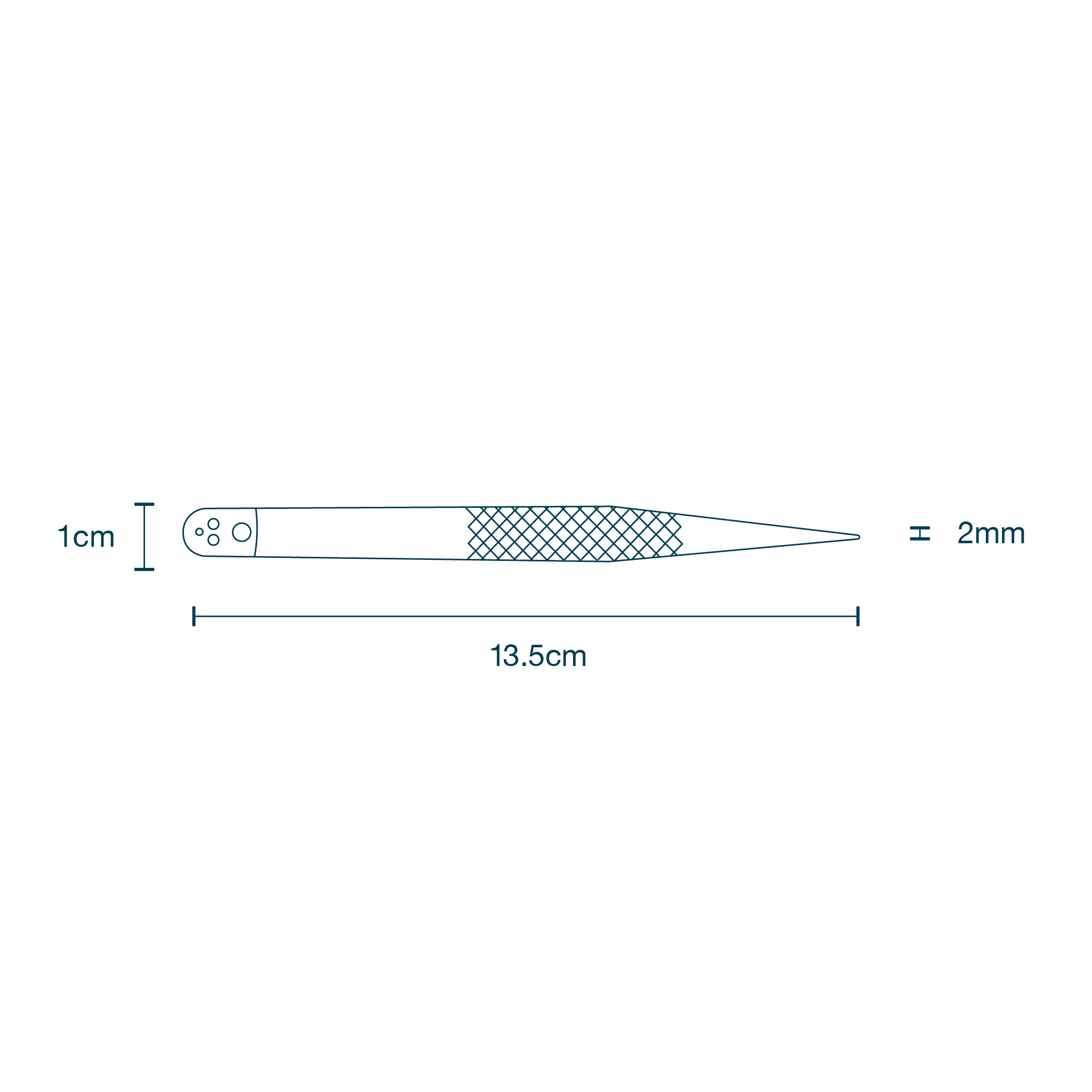 Blue Plastic Tweezers, Fine Tip diagram