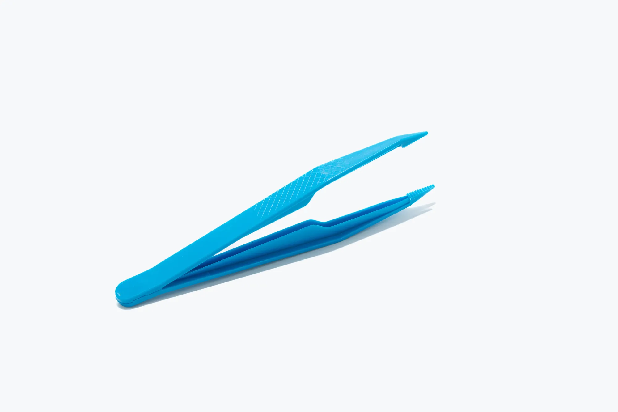 Blue Plastic Tweezers, Fine Tip