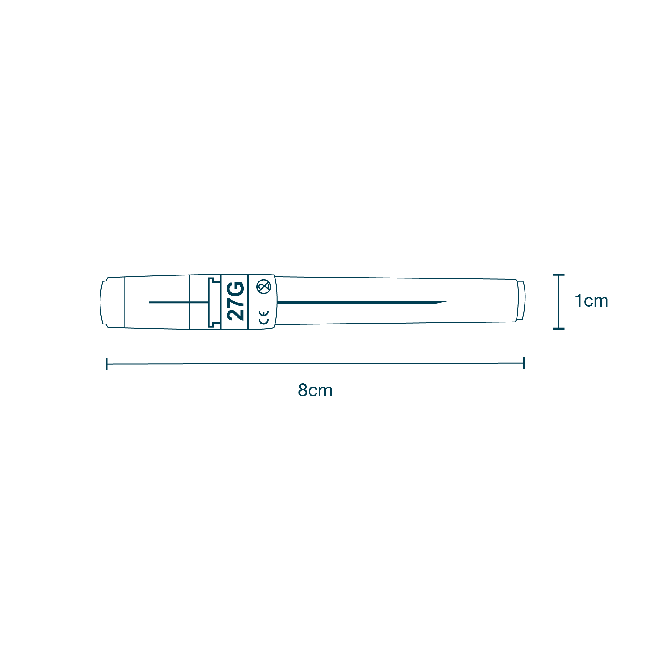Hypodermic Needle 27G (22mm) diagram