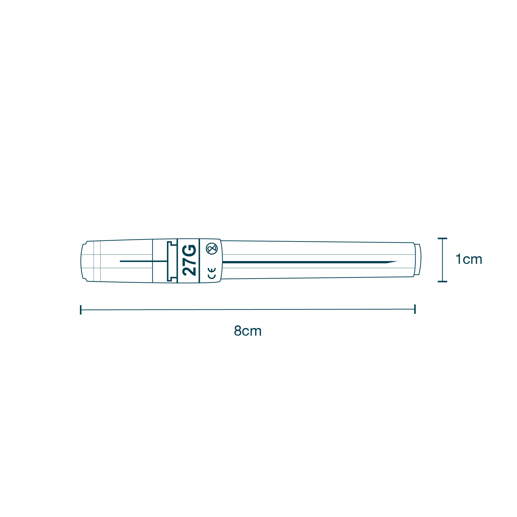 Hypodermic Needle 27G (33mm) diagram
