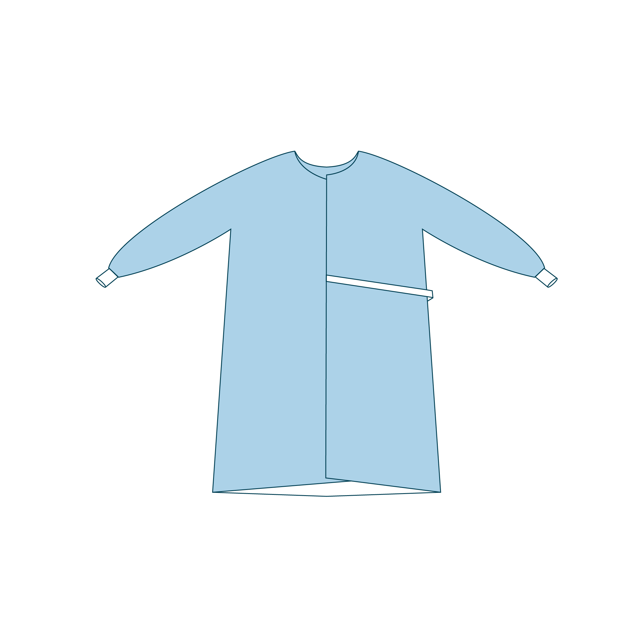 Surgeon Gown 60gsm AAMI Level 2 (125 x 155cm) diagram
