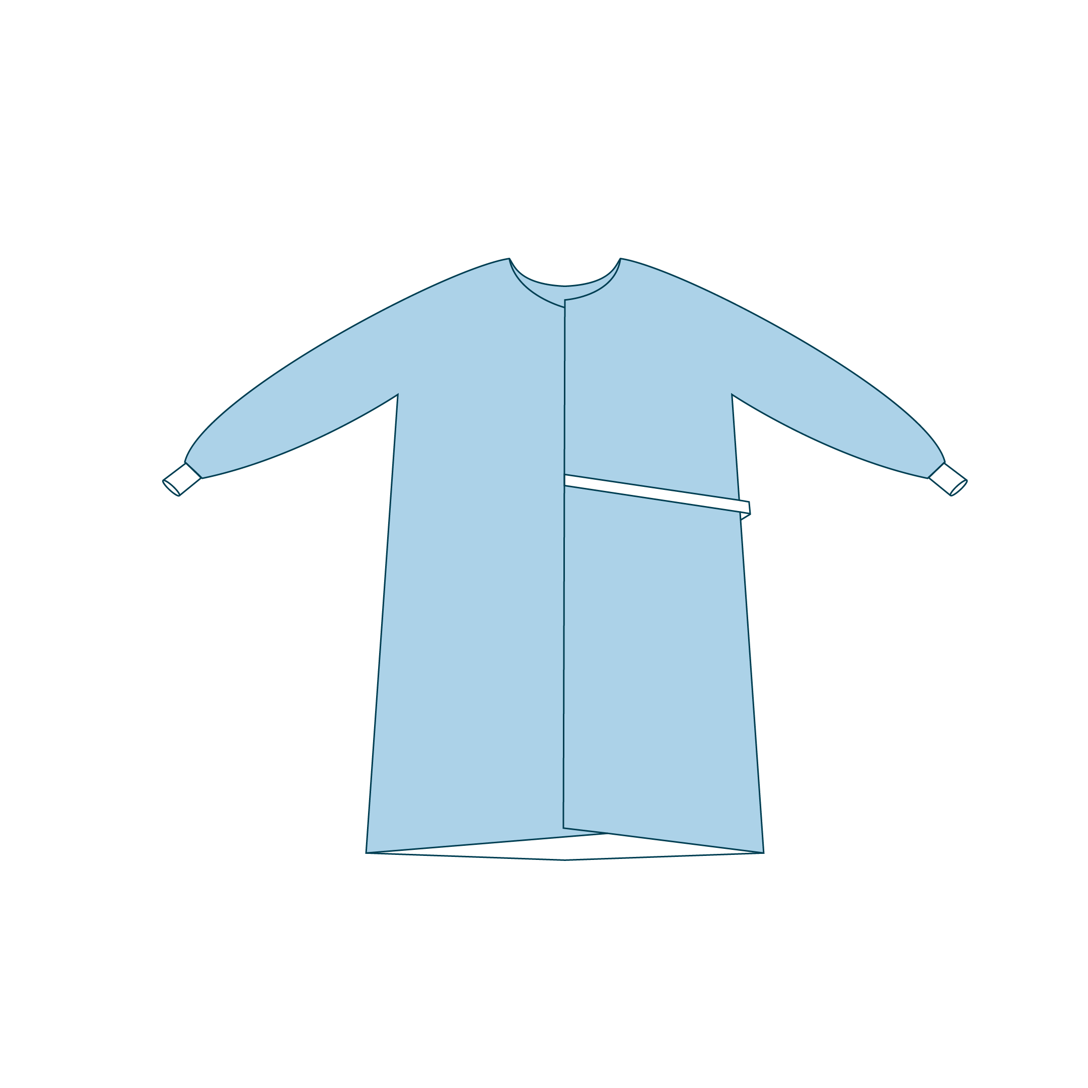 Nurse/Patient Gown 45gsm AAMI Level 1 (115 x 144cm) diagram