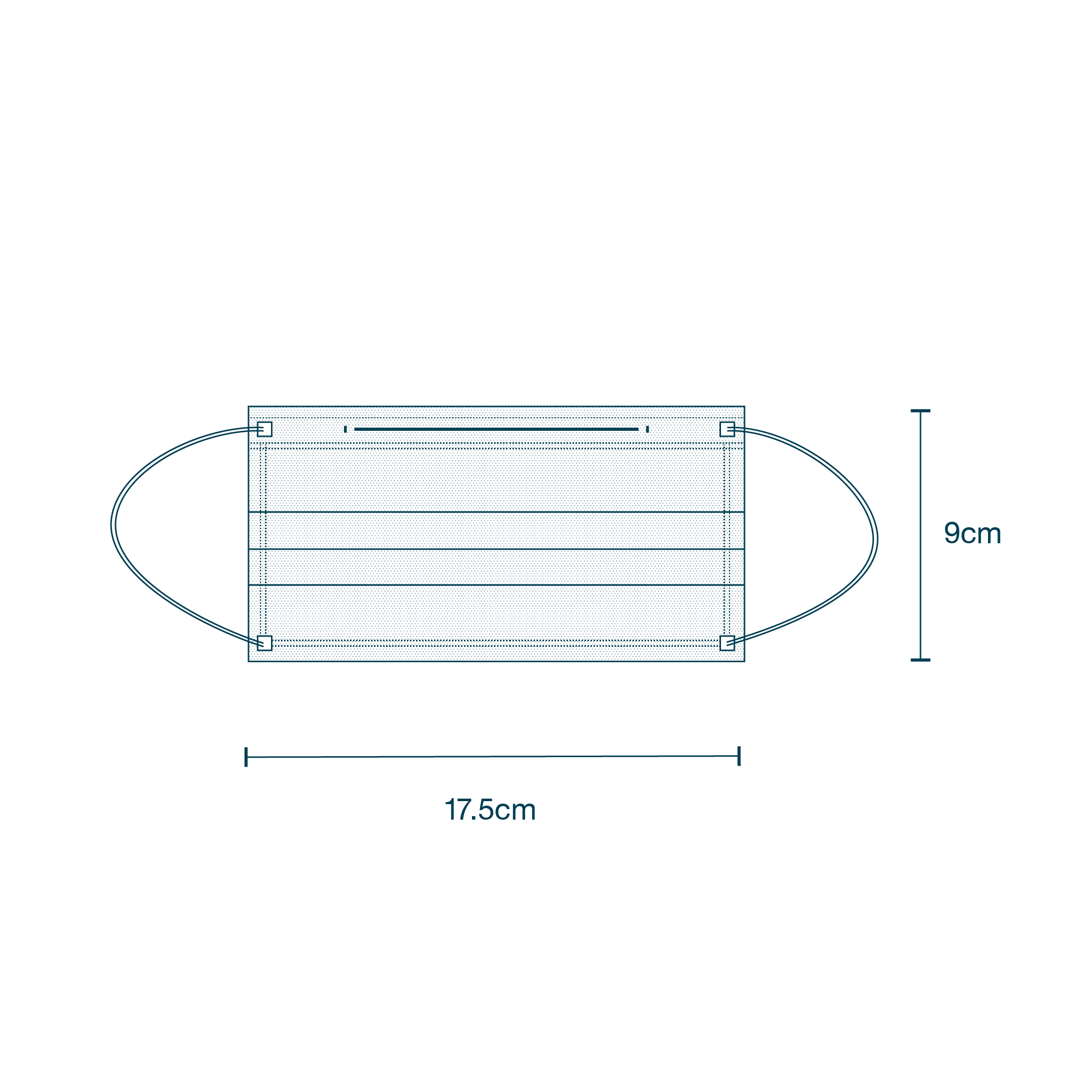 Face Mask with Ear Loops Level 2/Type IIR diagram