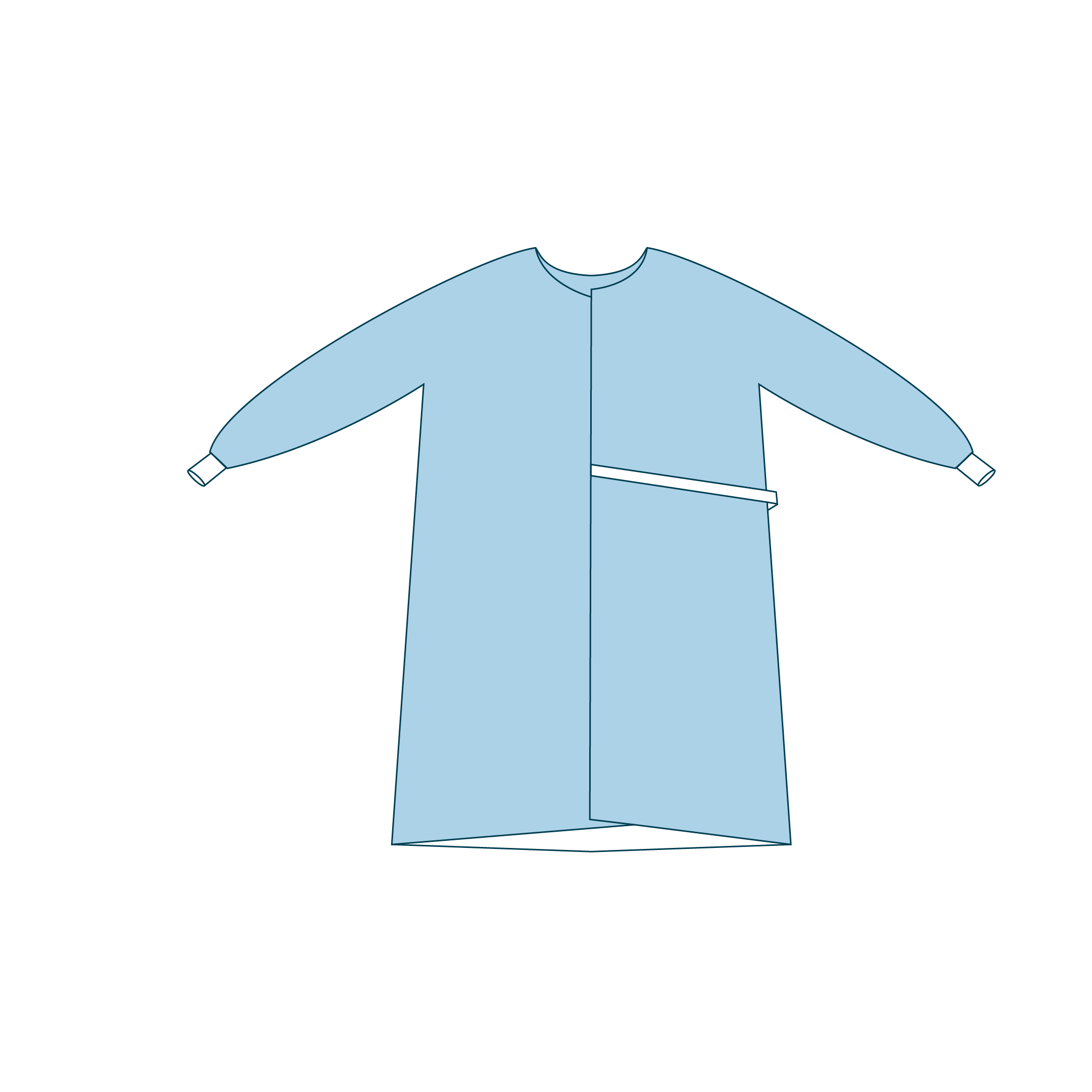 Surgeon Gown 45gsm AAMI Level 1 (120 x 150cm) diagram