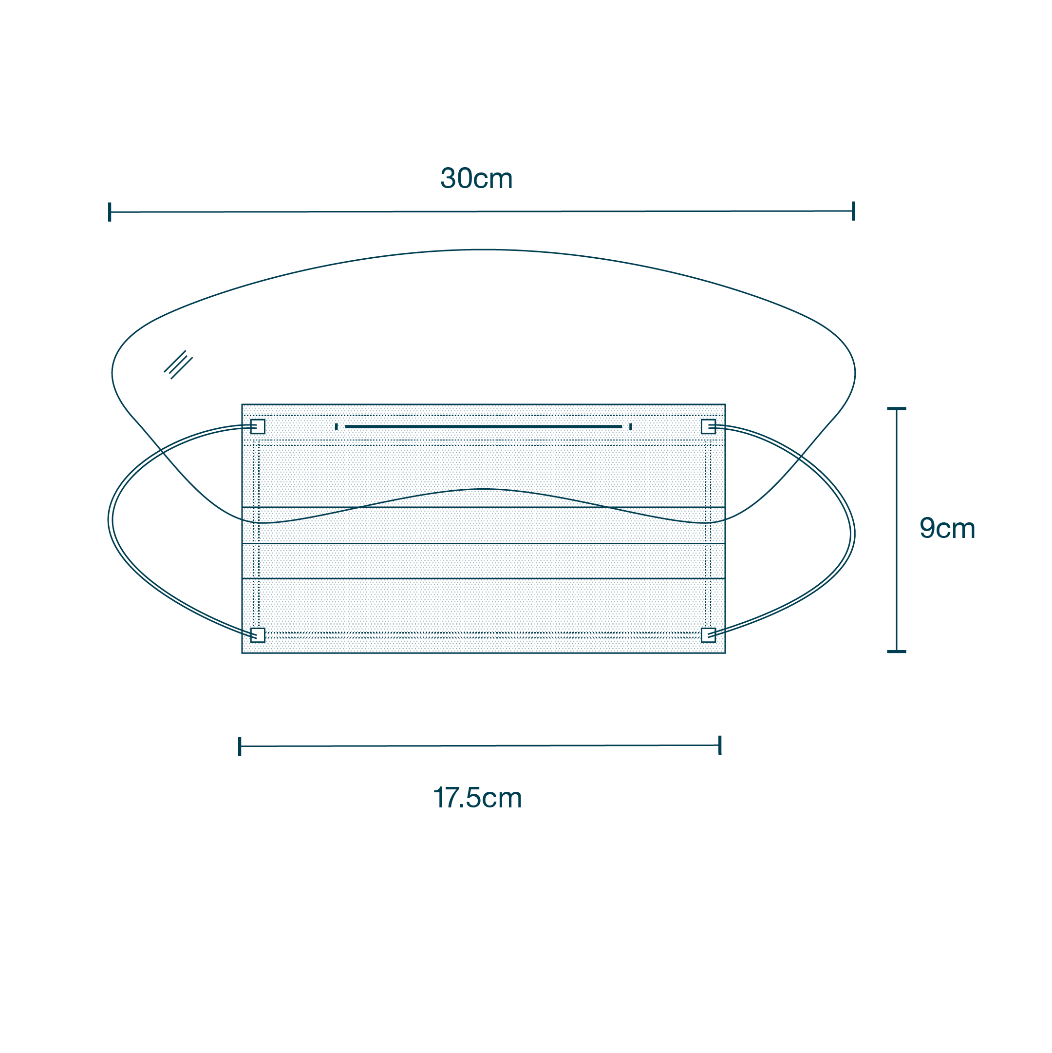 Face Mask with Ear Loops and Eyeshield diagram