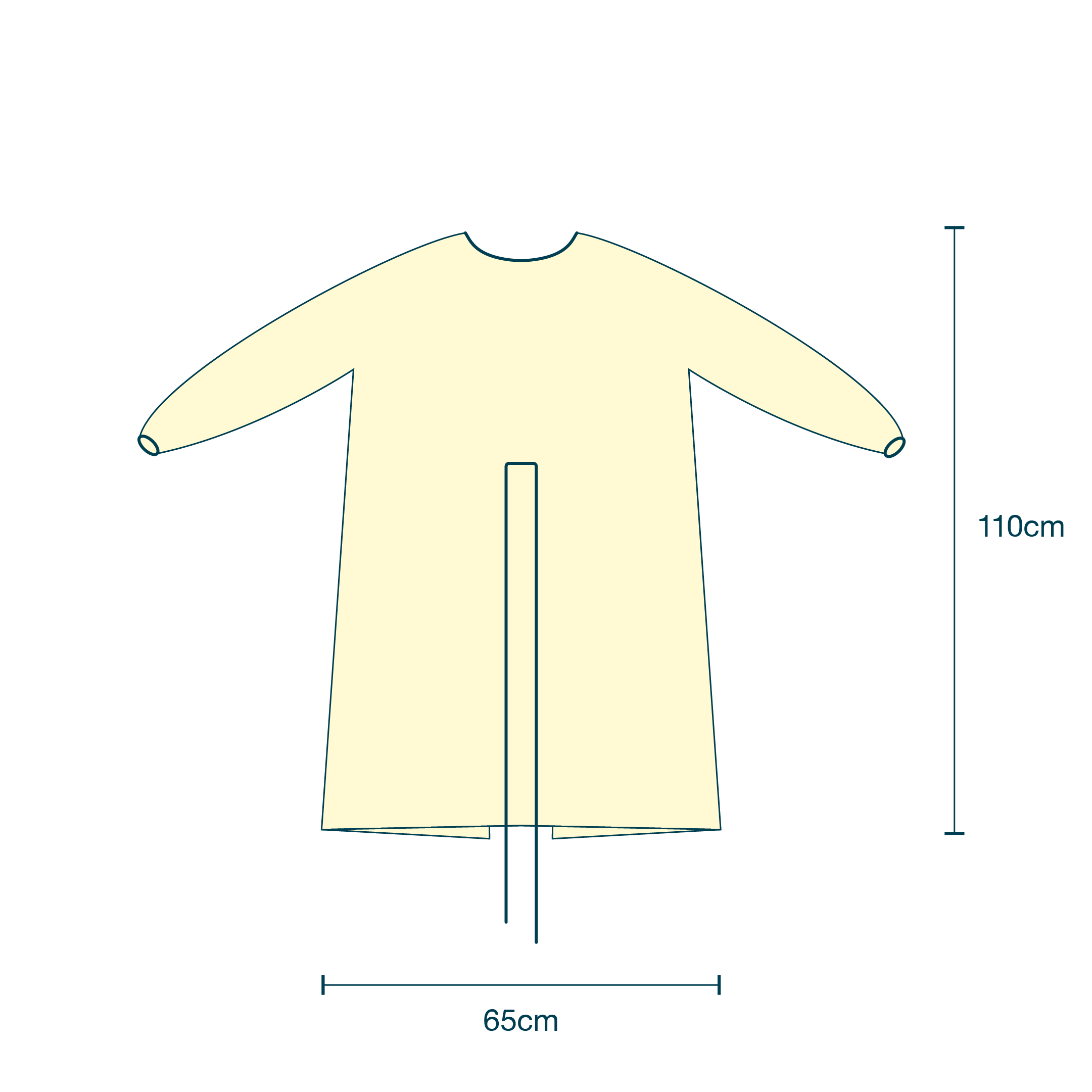 Surgeon Gown 30gsm AAMI Level 1 with Elasticated Wrists (110 x 140cm) diagram