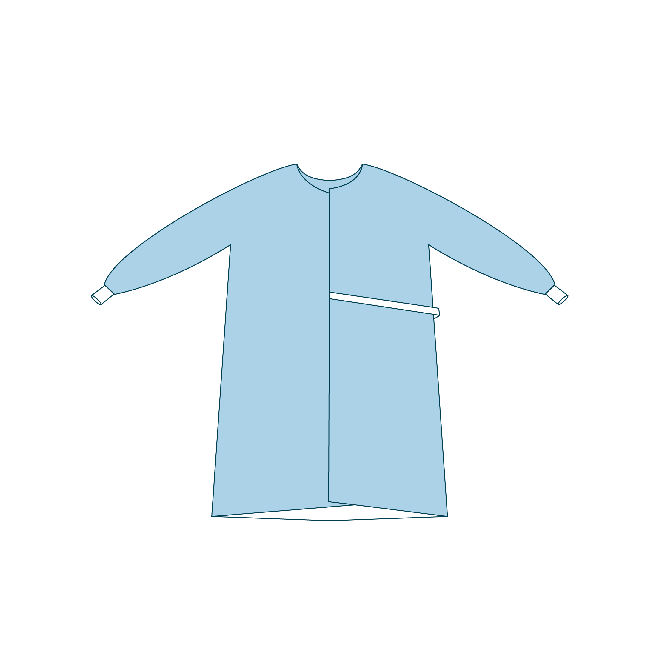 Surgeon Gown 60gsm AAMI Level 2 (115 x 144cm) diagram