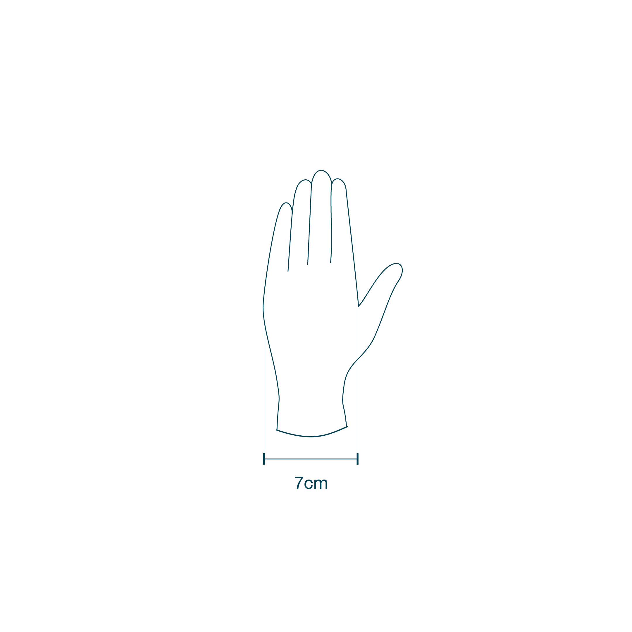 Pair of Nitrile Surgical Gloves XSmall (6.5-7) diagram