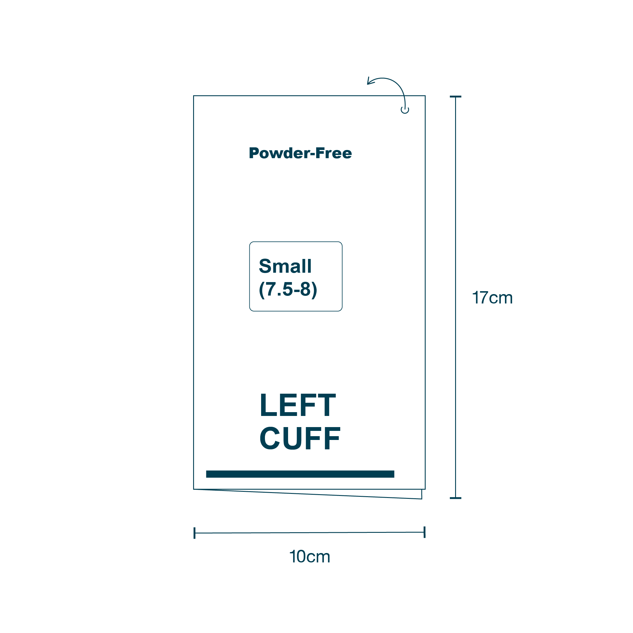 Pair of Nitrile Surgical Gloves Small (7.5-8) diagram