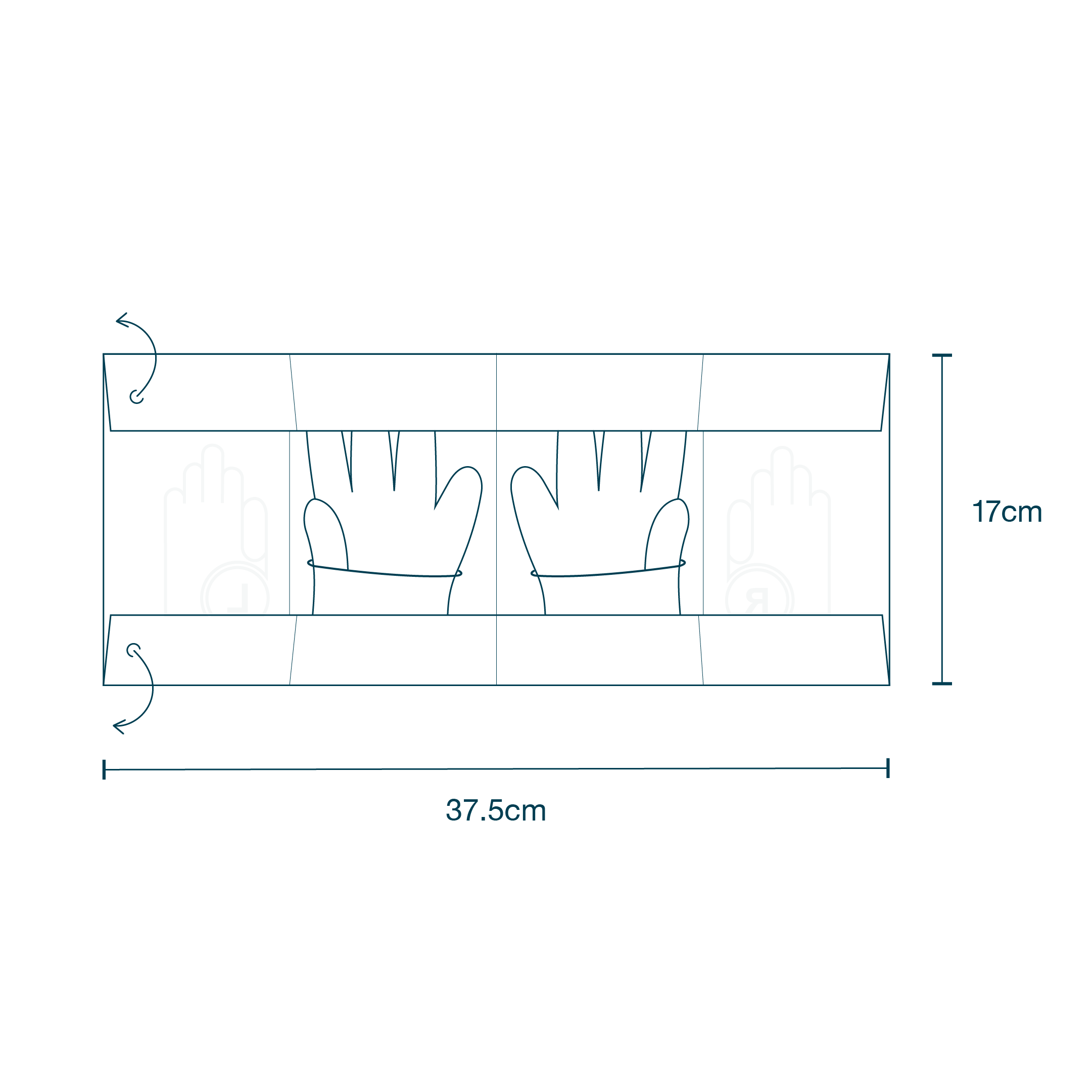 Pair of Nitrile Surgical Gloves Medium (8-9) diagram