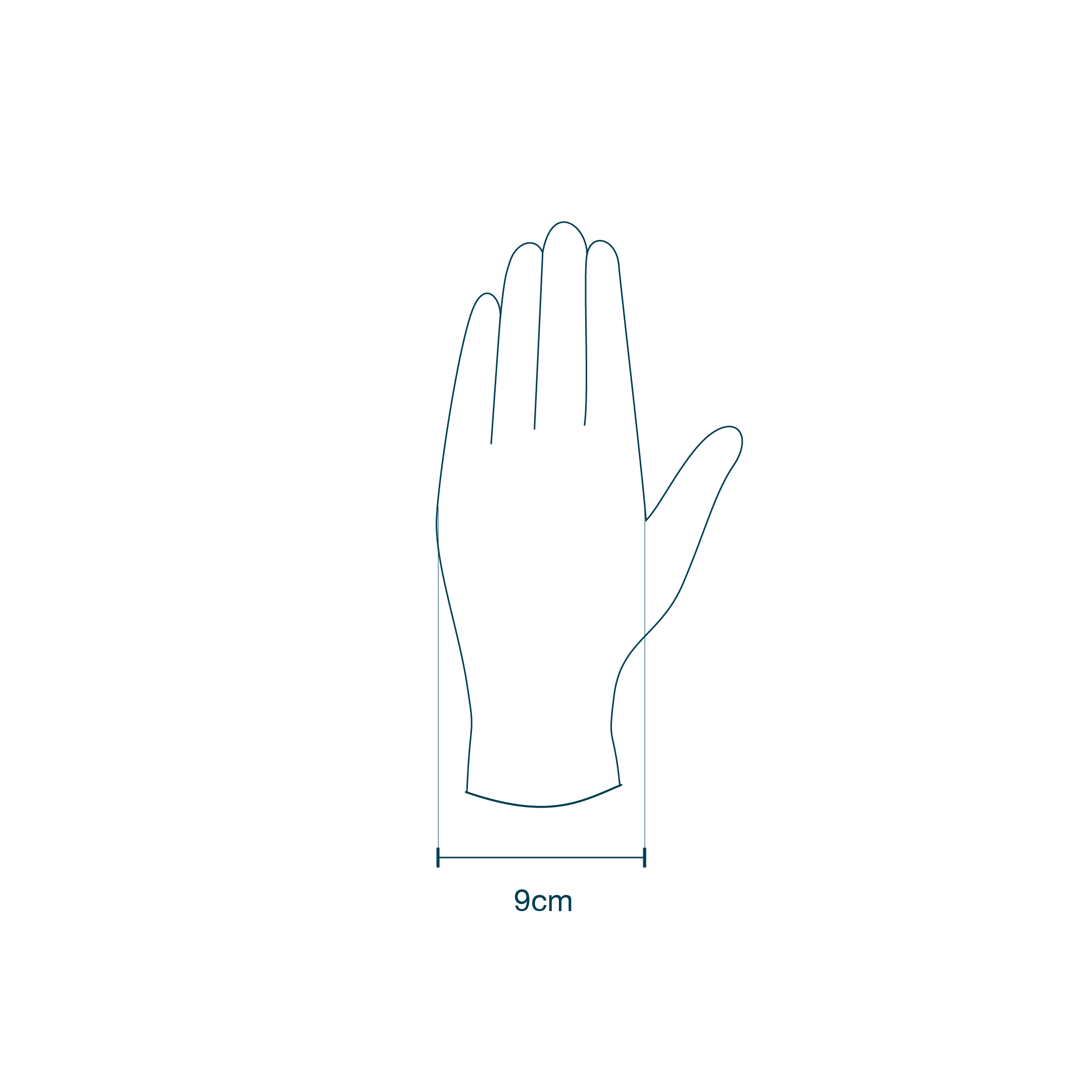 Pair of Nitrile Surgical Gloves Medium (8-9) diagram