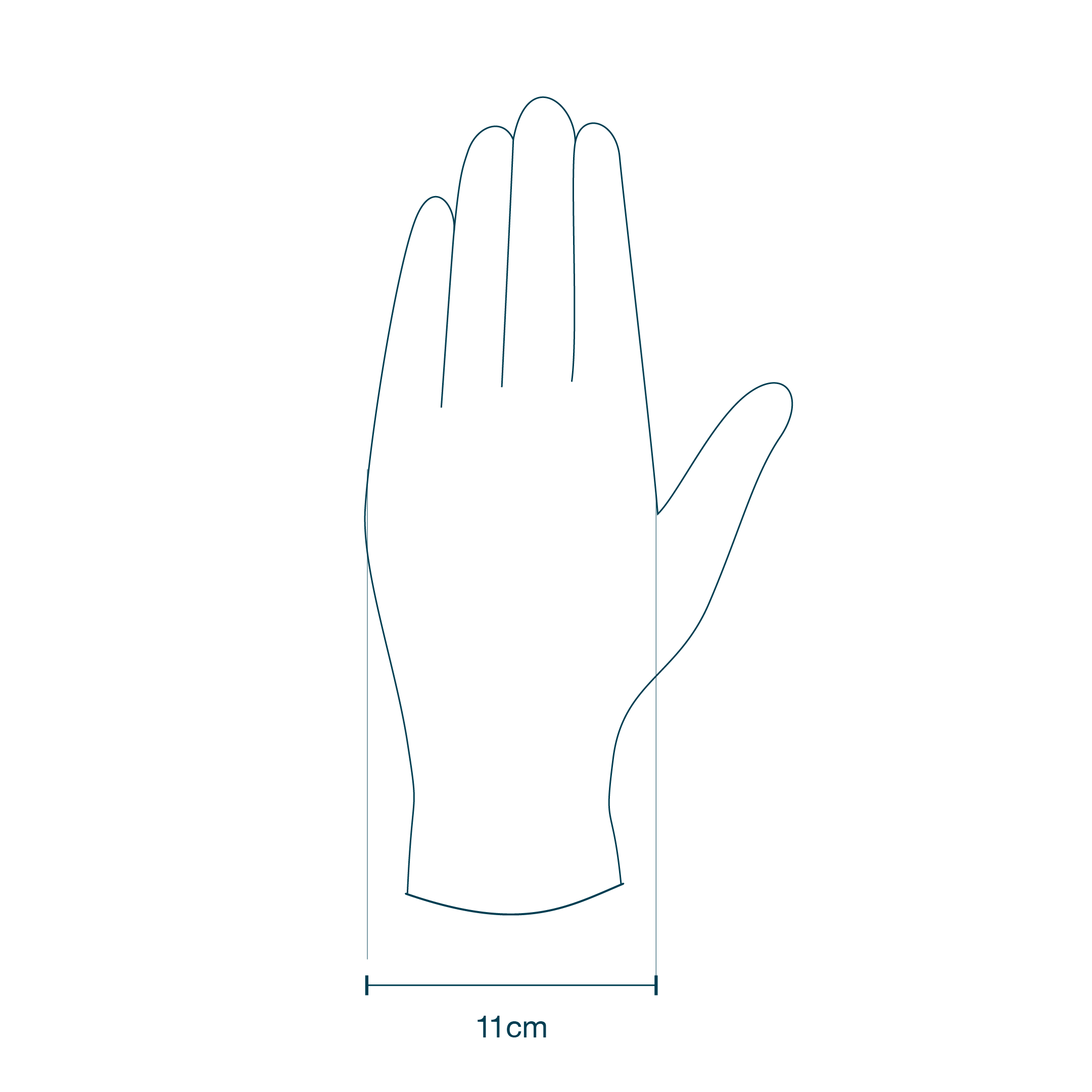 Pair of Nitrile Surgical Gloves XLarge (10-11) diagram