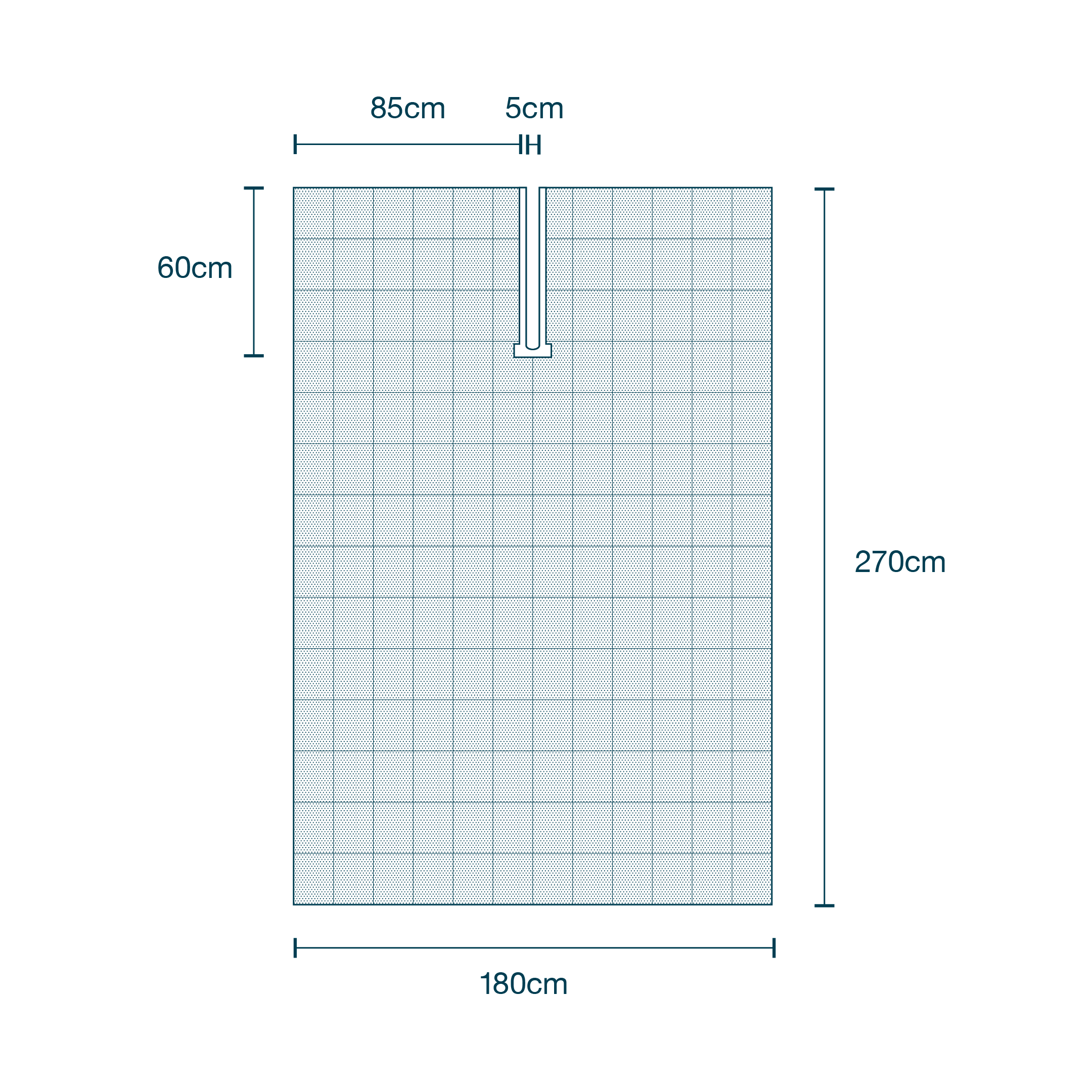 Patient Drape (180 x 270cm) with Adhesive U-split (5.5 x 60cm) + Tube Holders diagram
