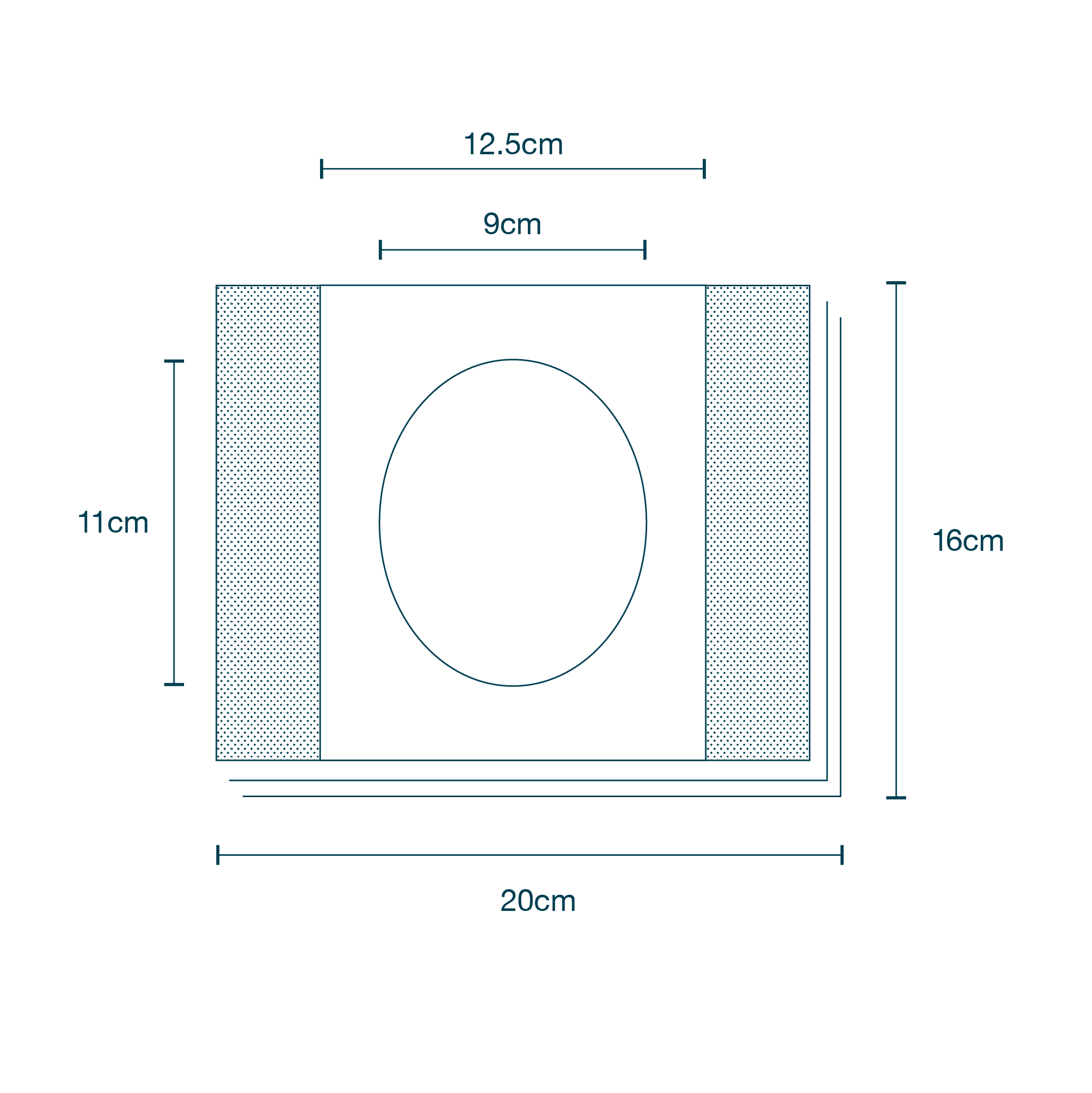 ½ Patient Drape (70 x 100cm) with Adhesive Oval Fenestration (10 x 12cm) diagram
