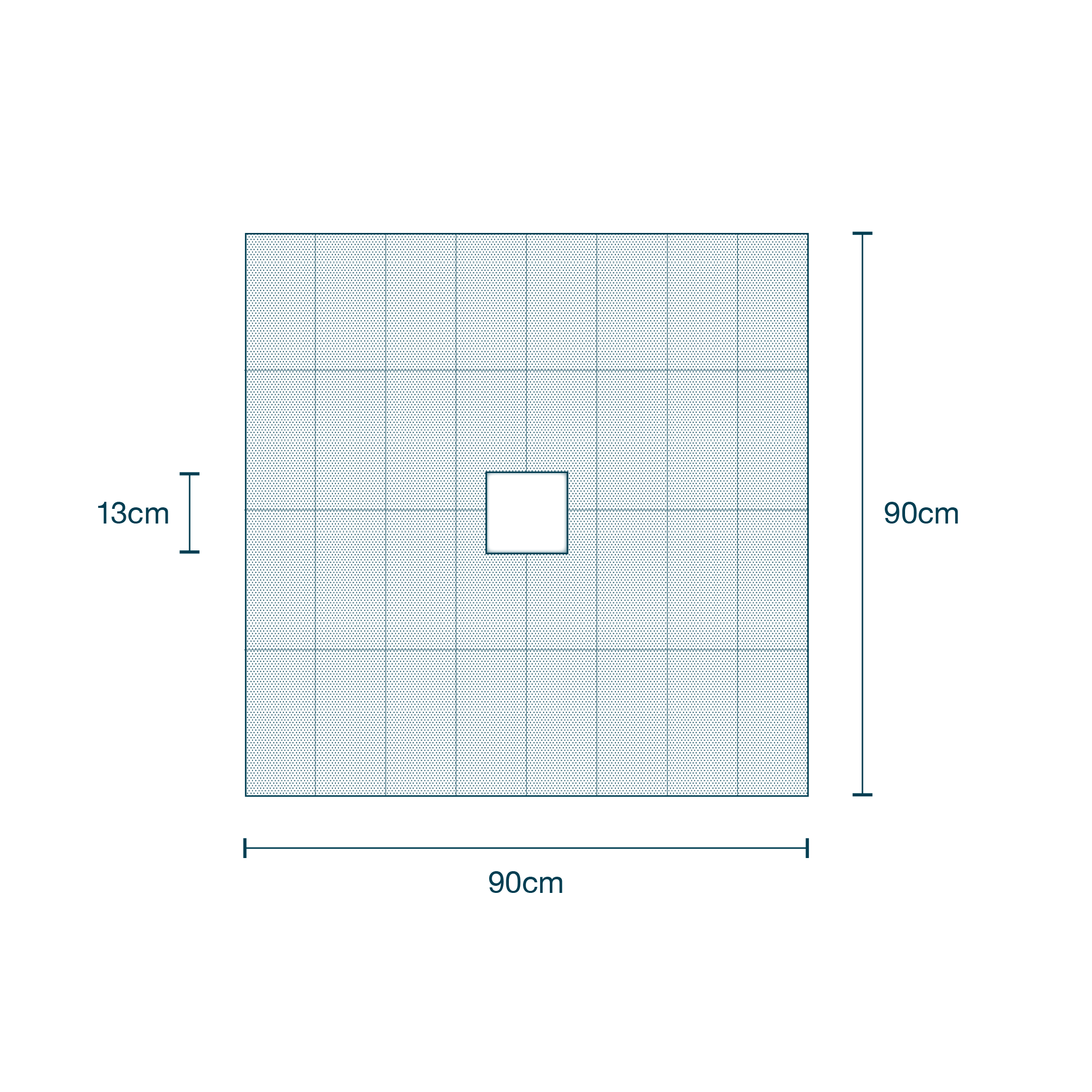 Surgical Drape SMS (90 x 90cm) with Fenestration (13 x 13cm) diagram