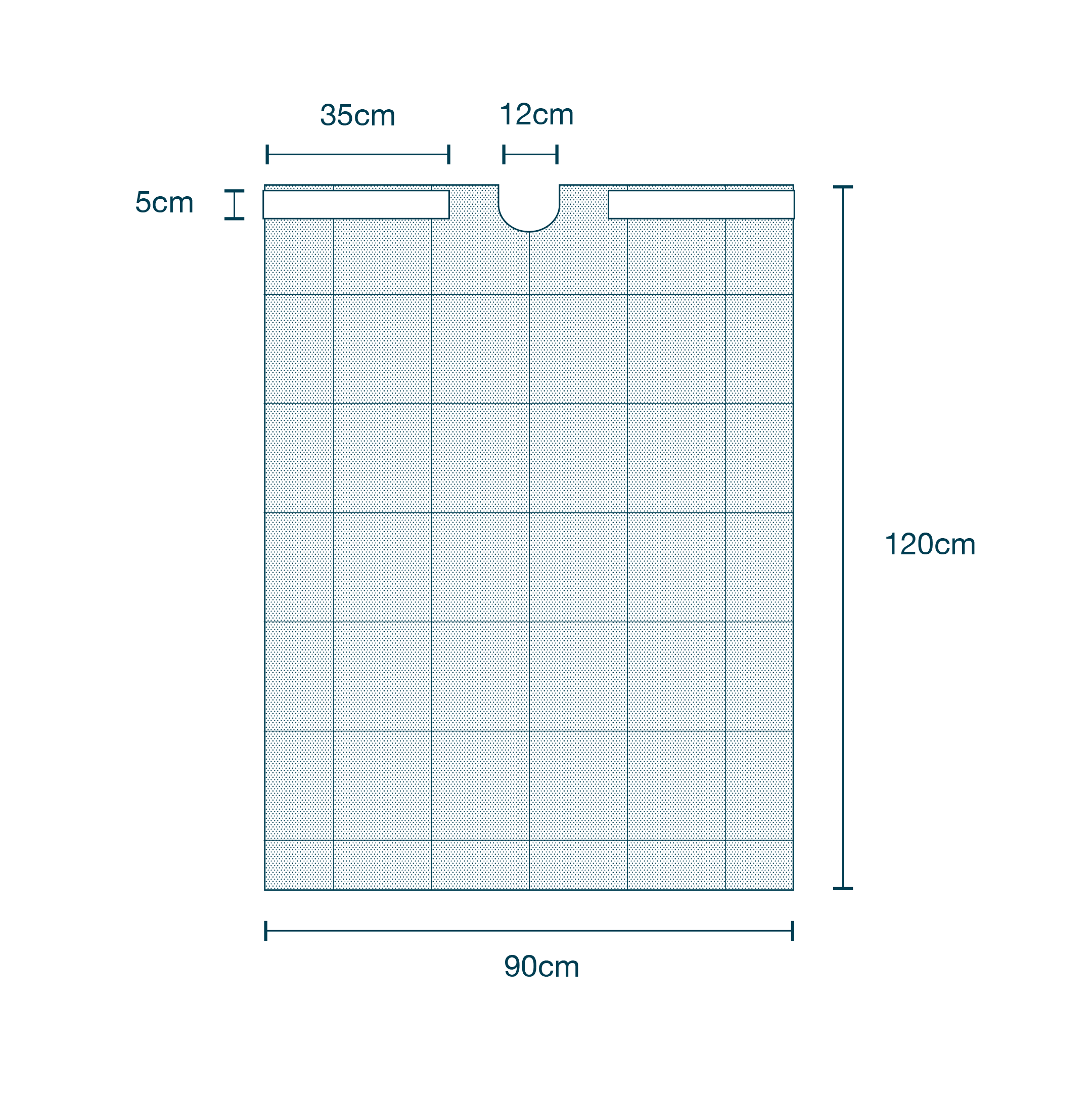 ½ Patient Drape with Adhesive (90 x 120cm) & U-shape (12 x 11cm) diagram